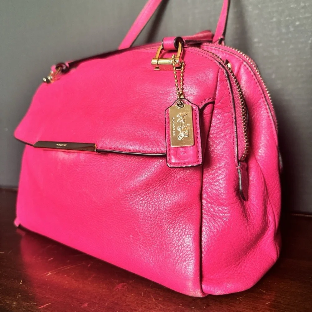 Coach Madison Georgie Small Satchel in Pink Ruby Leather 30081 HTF